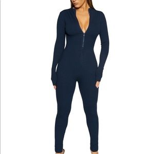 Snatched navy jumpsuit